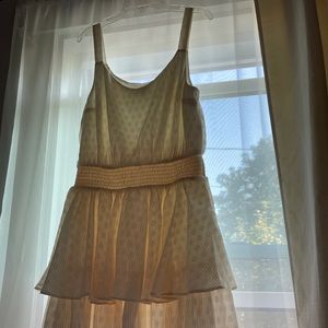 Cream polka dot layered summer dress. Very comfy!